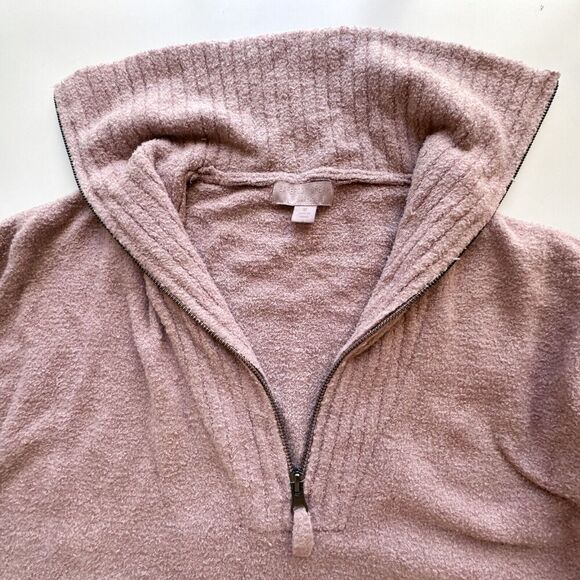 Barefoot Dreams Cozychic Lite Half Zip Knit Mauve Tunic Sweater Women Medium - Picture 5 of 9